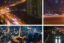 195款4K高清夜晚城市街景夜景航拍延时车流实拍繁忙交通剪辑短视频素材